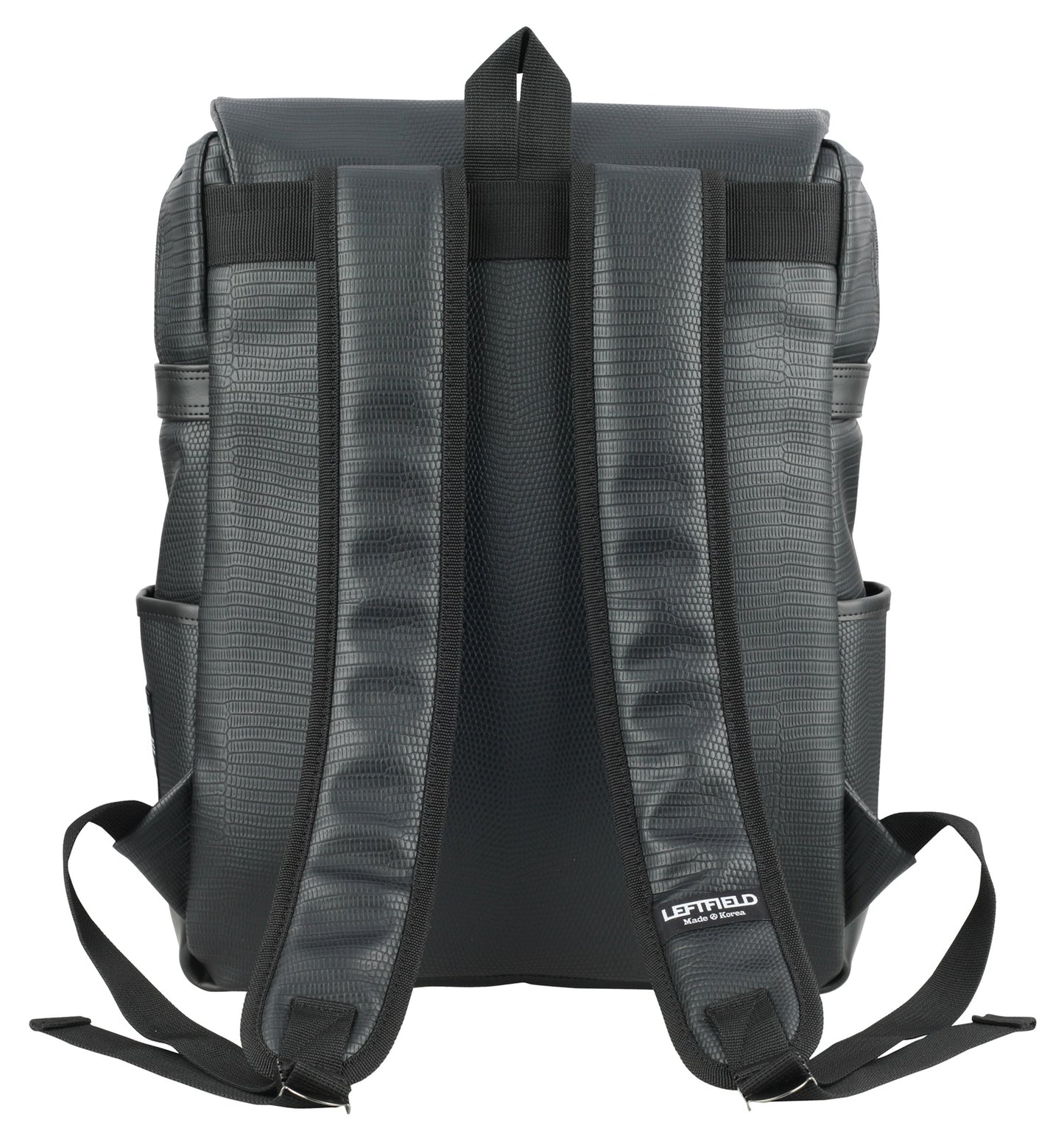 Black Faux Leather School Laptop Satchel Backpacks