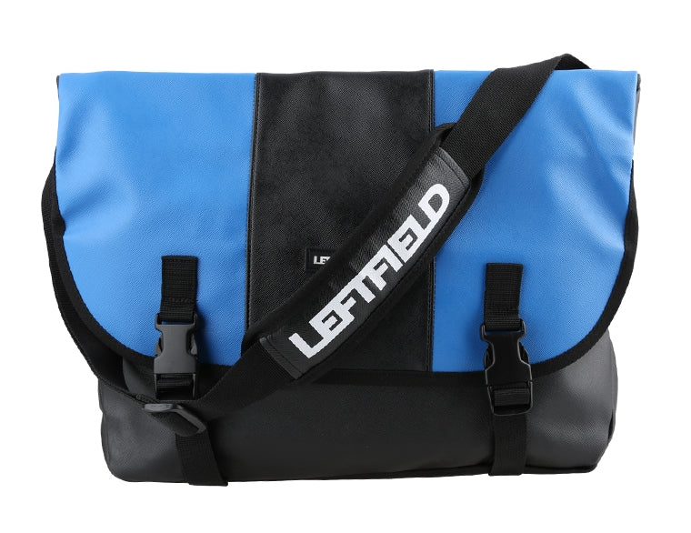 Blue Faux Leather Messenger Bags