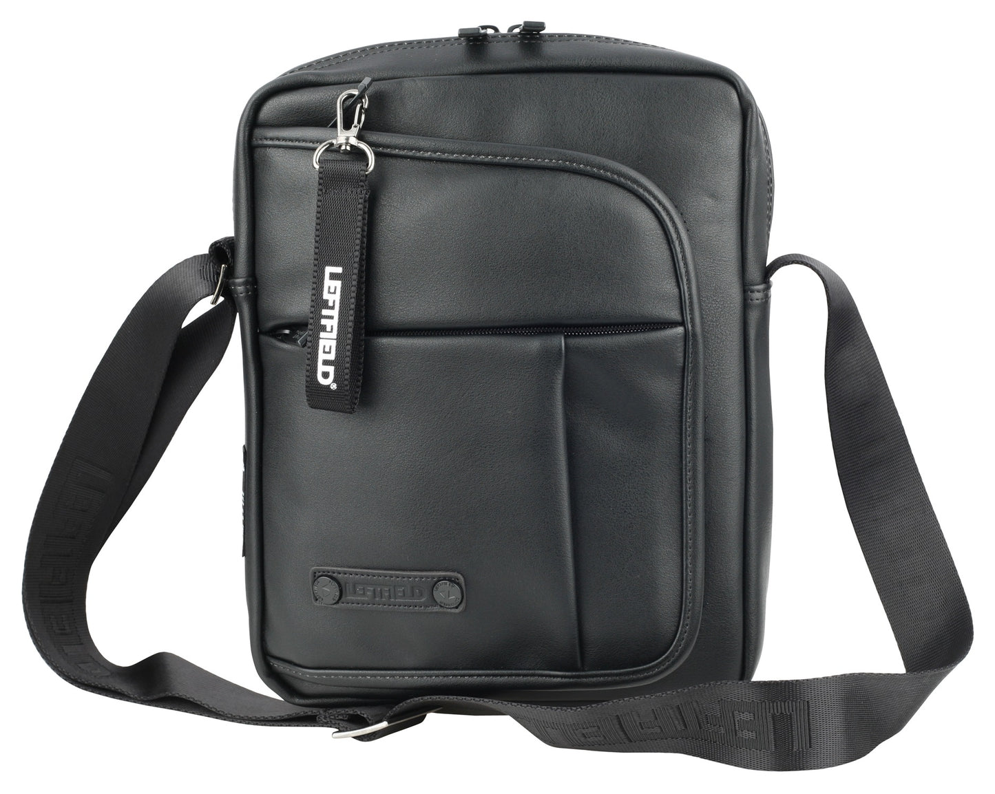 Black Faux Leather Square Crossbody Bags