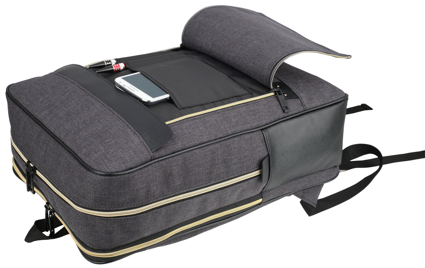 Black Casual Square Laptop Backpacks