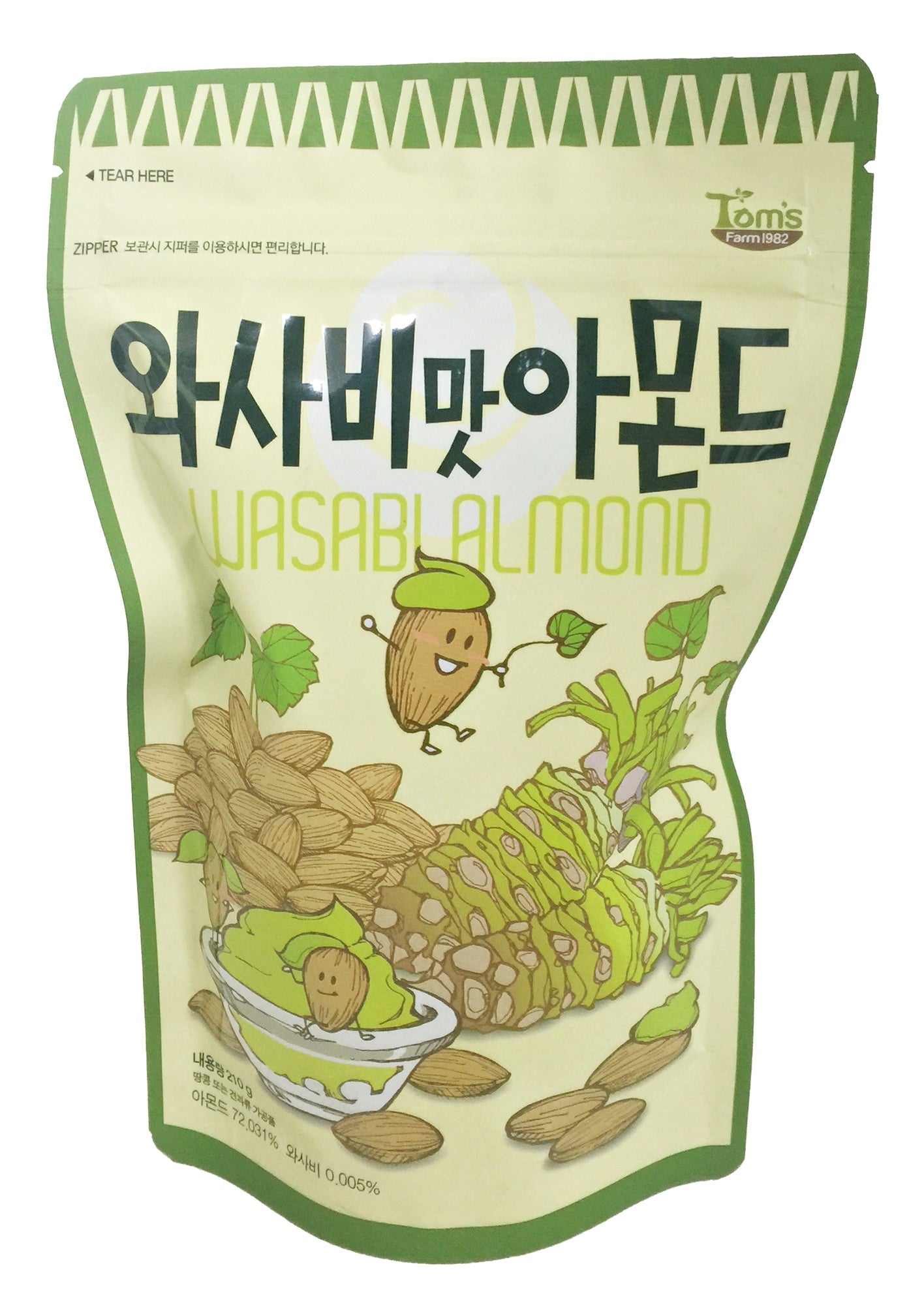 Toms Gilim Wasabi Almonds Nuts 210g Snacks Korean