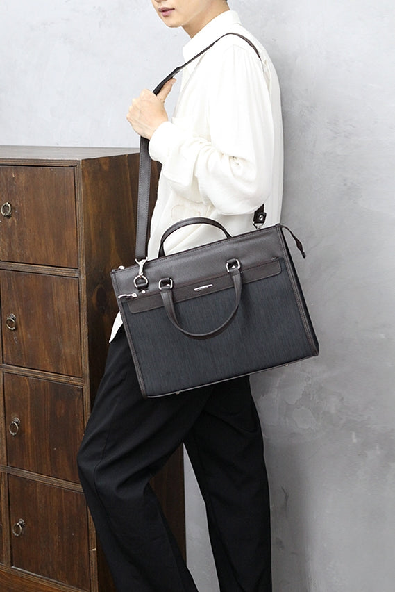 Brown Hybrid Synthetic Leather Briefcases