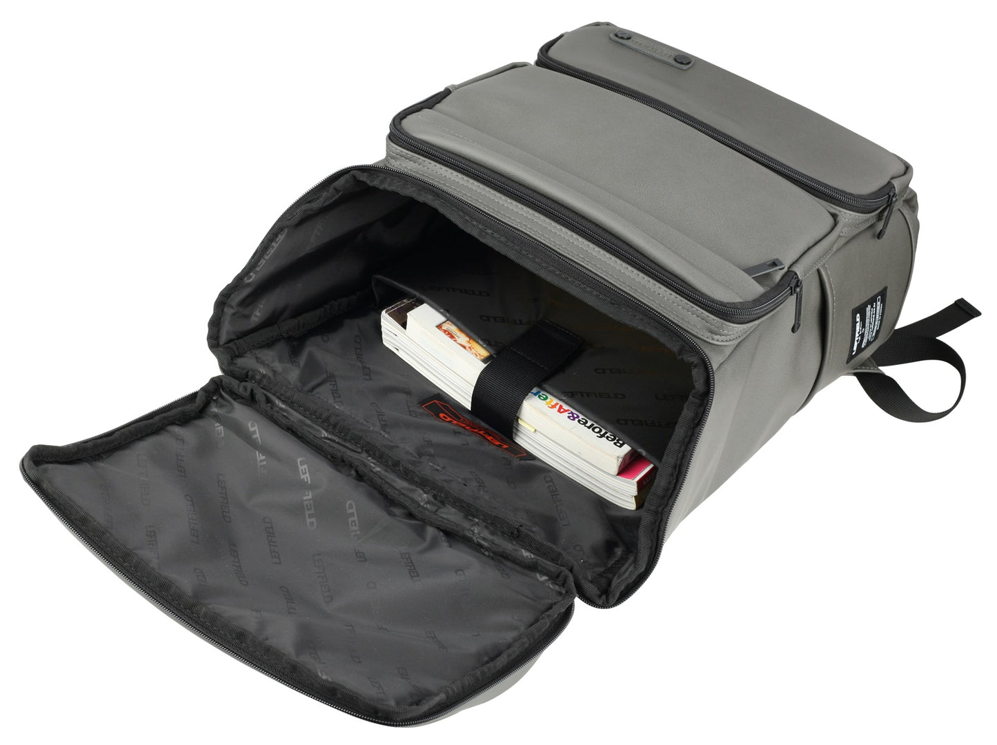 Gray Faux Leather Casual Laptop Daypack Travel Backpacks