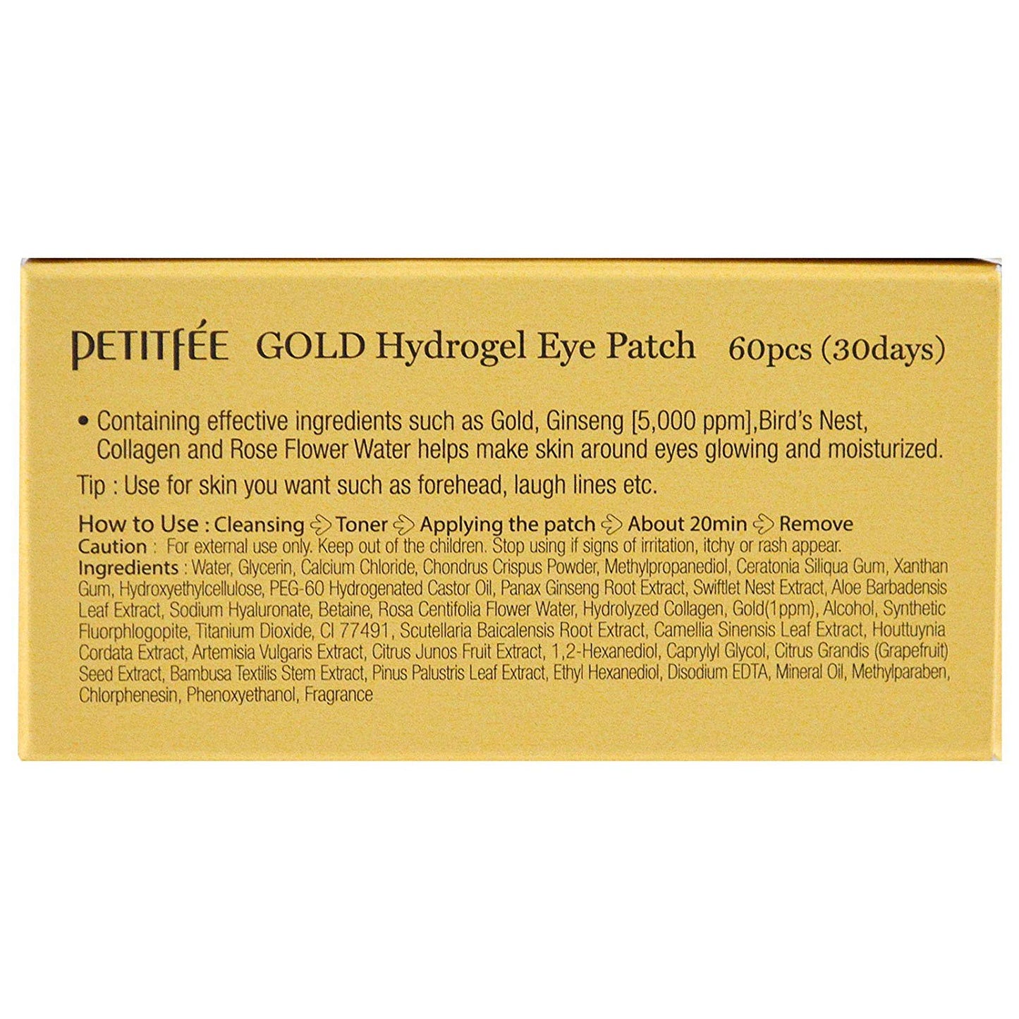 PETITFEE Gold Hydrogel Eye Patches 60 Pads Korean Beauty Cosmetics