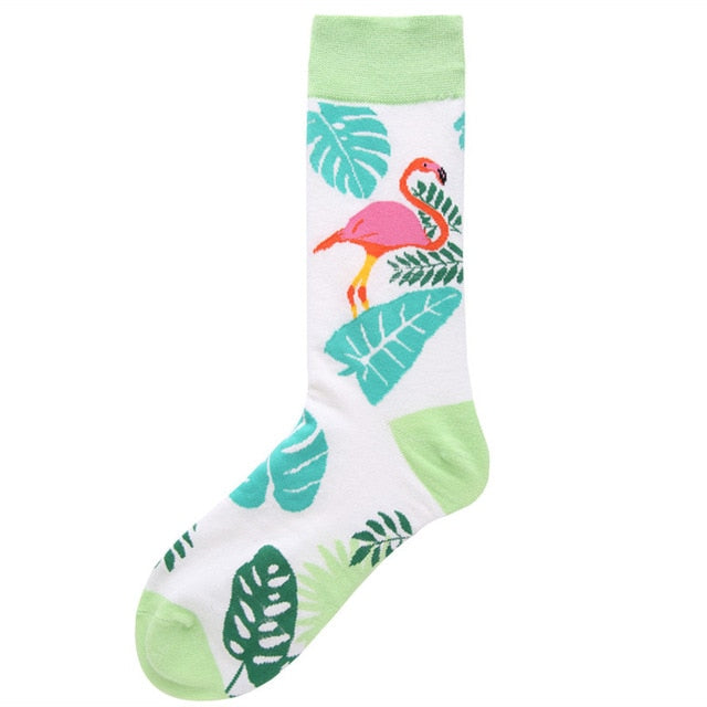 Brand Quality Mens Happy Socks Combed Cotton Flamingo Carton