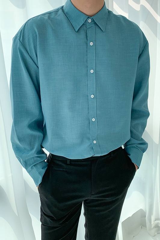 Sky blue Casual Linen Shirts
