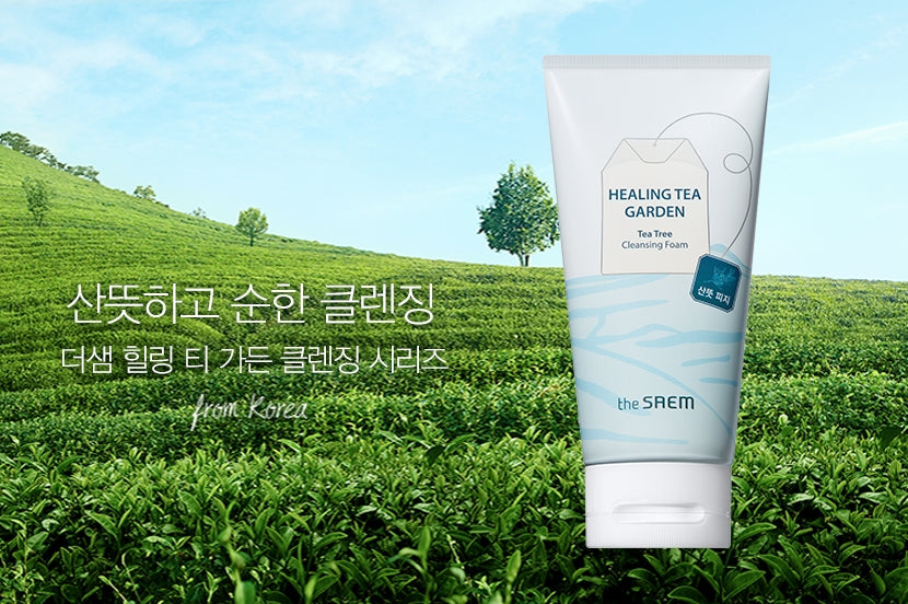 the SAEM Healing Tea Garden Tea Tree Cleansing Foam 150ml Korean Face