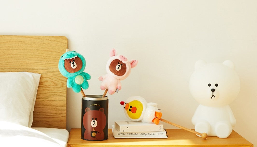 2p LINE Friends Jungle Brown Doll Massager Tools Chicken Sally Kids Toys