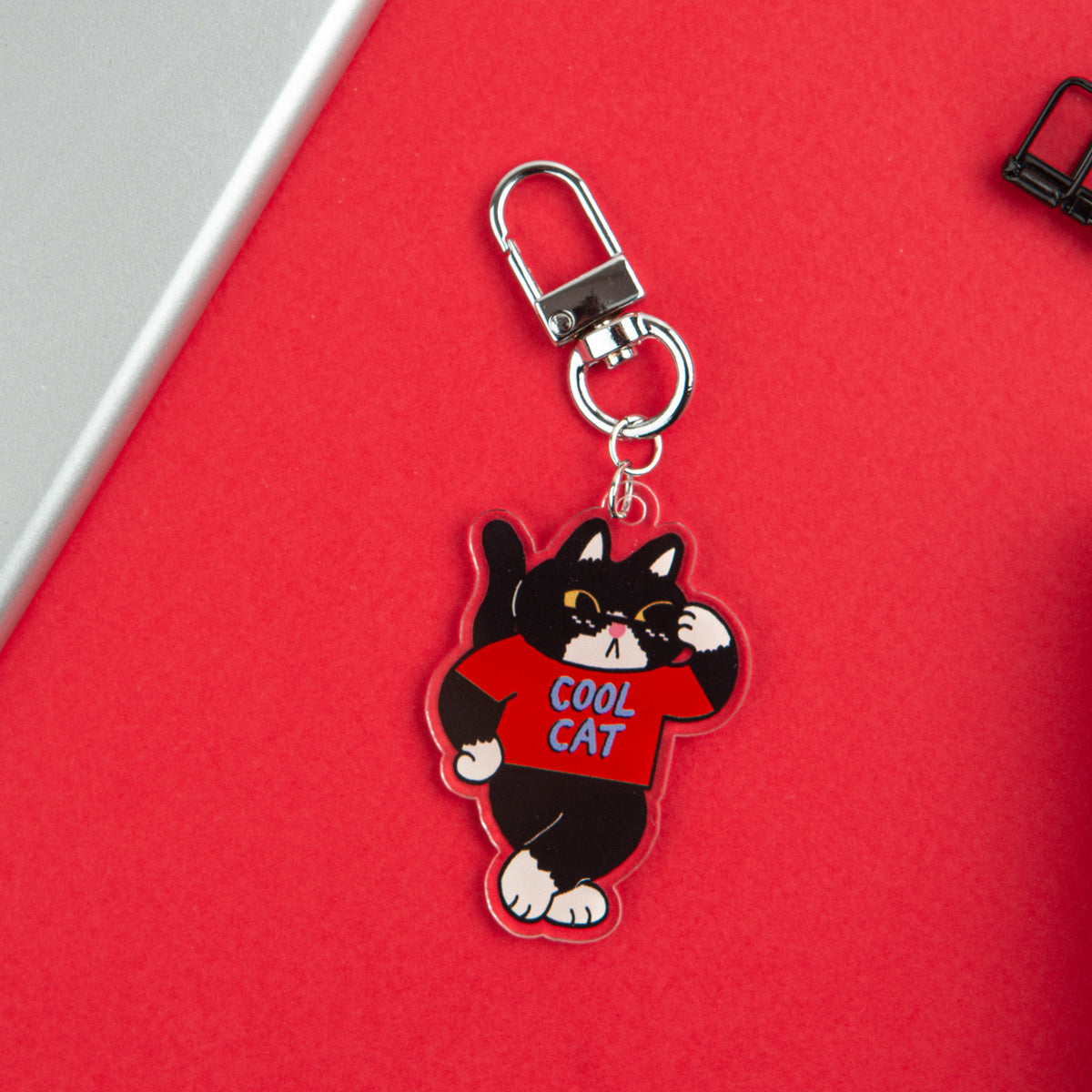 Cool Dog Cat Character Acrylic Keyring for Airpod Buzz Pouch Bag