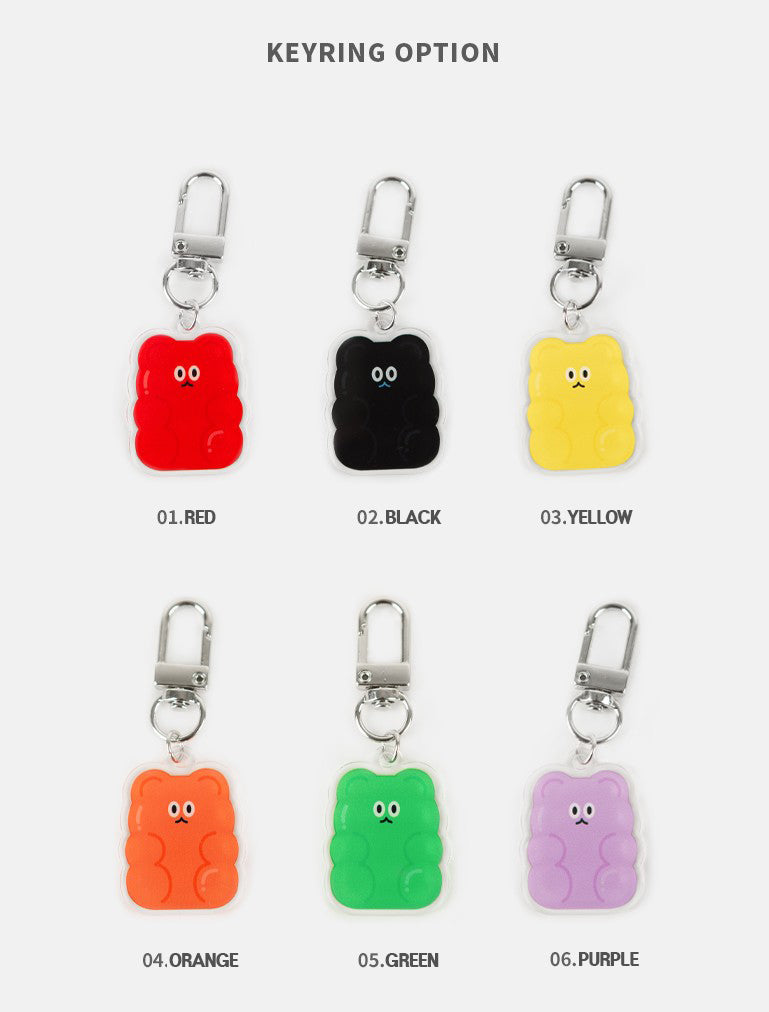 Jelly Bear Cute Character Chain Keyring Bag Pouch AirPod Buzz Accessory