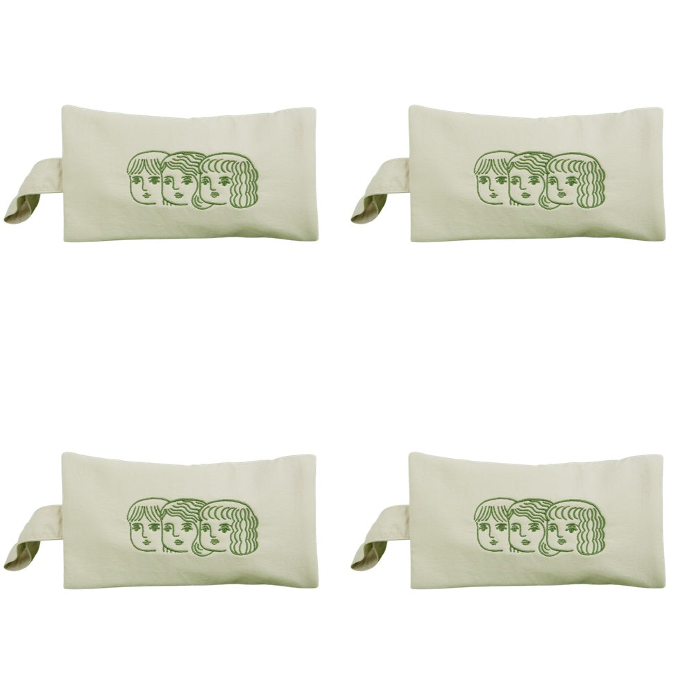 Beige Que Sera Sera Airy Strap Pouches Slim Pencil Cases