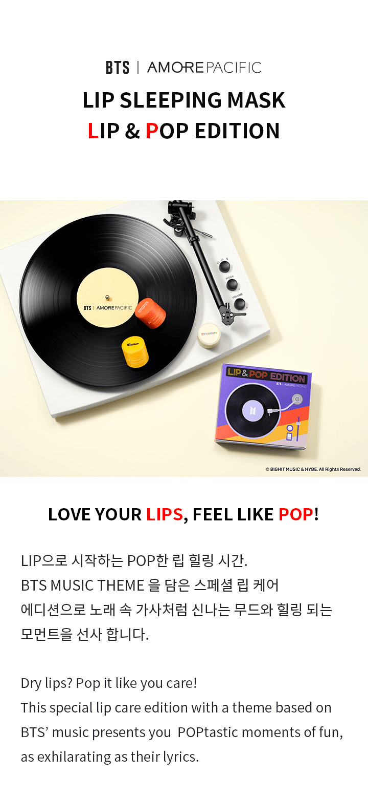 BTS Lip Sleeping Masks Lip & Pop Edition Amore Pacific Gifts Dry Moisture