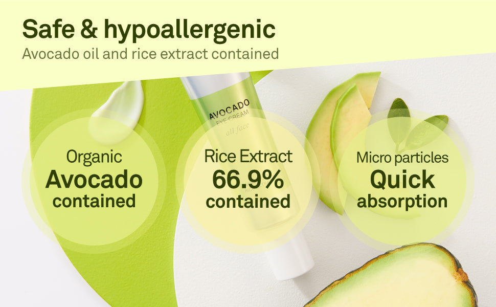 COSNORI Avocado Eye Creams Organic Nourishing Face Anti Wrinkle Depuff Rice Bran Extract