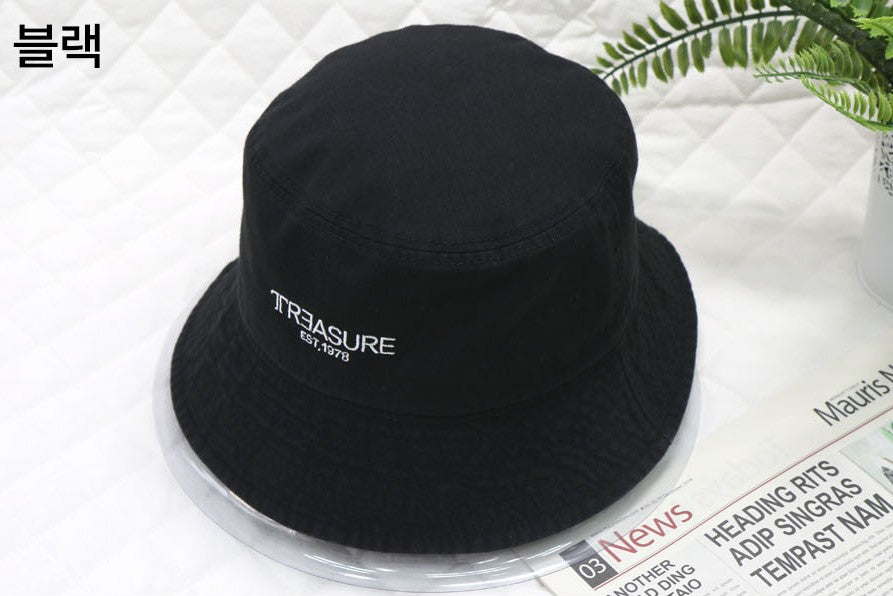 Treasure Embroidery Bucket Hats Unisex Casual Vintage Kpop