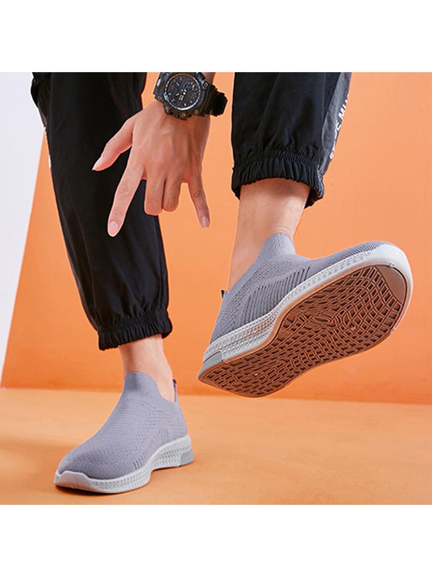 Men Sock Shoes Breathable Slip On Sneakers