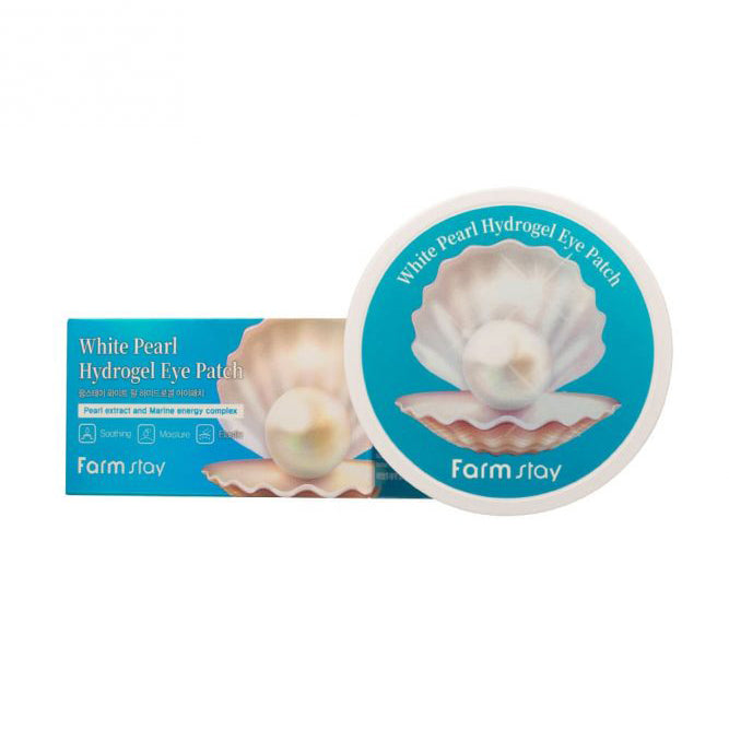 Farmstay White Pearl Hydrogel Eye Pads Patches 60 Sheets Wrinkles Mask