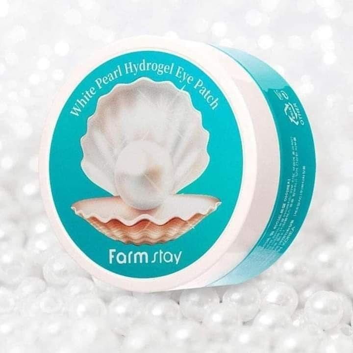 Farmstay White Pearl Hydrogel Eye Pads Patches 60 Sheets Wrinkles Mask