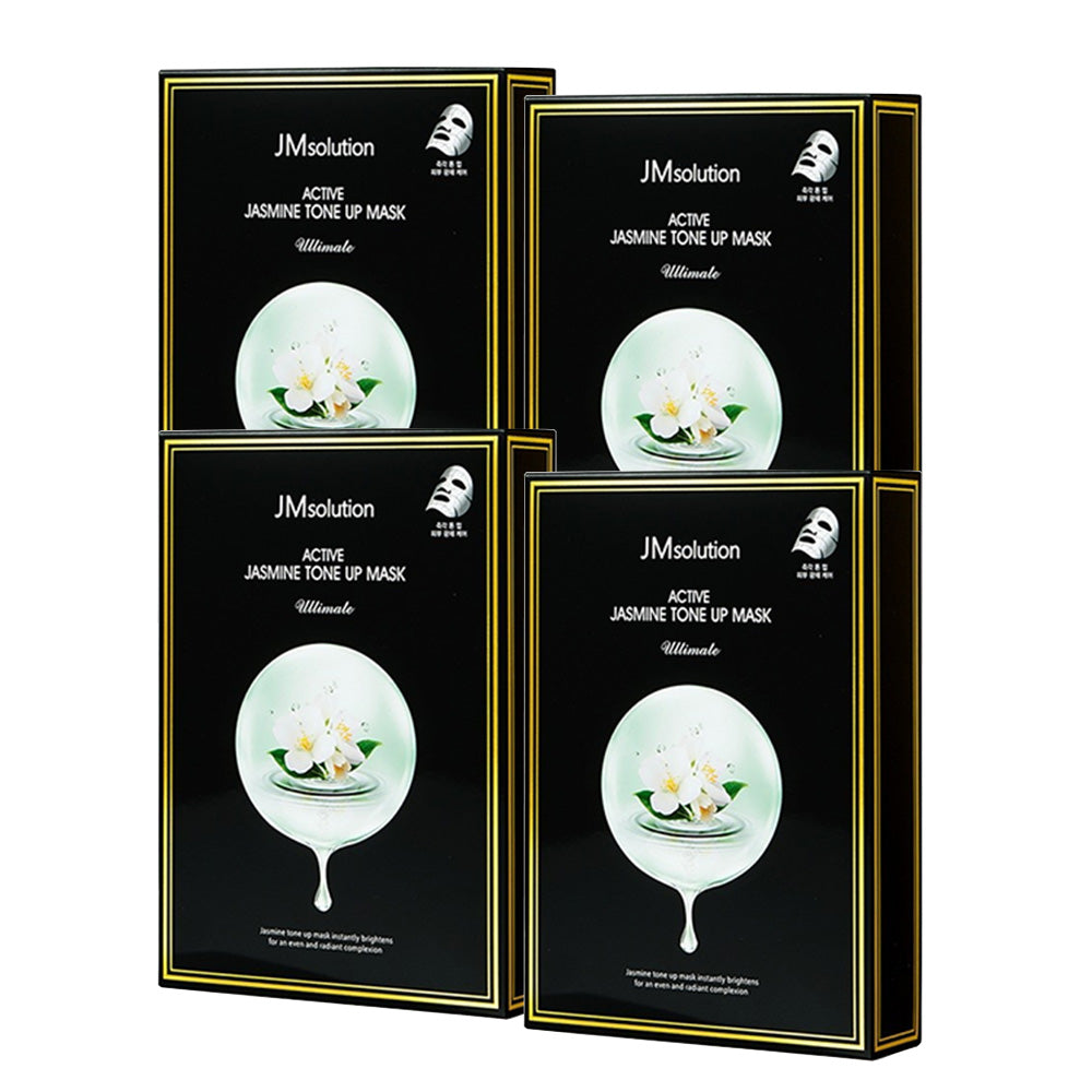 JM Solution Active Jasmine Tone Up Masks Ultimate 10 Sheet Moisture Dull Dry Skincare Hyaluronic Acid Dead Skin Cells Elasticity