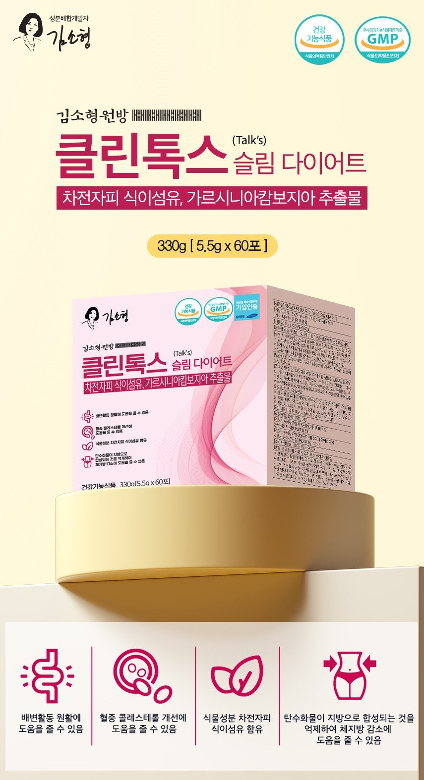 Kim Sohyung Wonbang Clean Tox Slim Diet Garcinia Psyllium Hull Pills Soluble Dietary Fiber 60 sachets