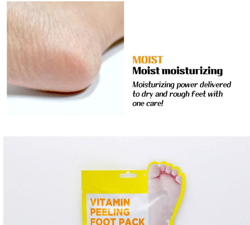 LEBELAGE Vitamin Peeling Foot Pack 40ml 2 Pairs Moisture Sheets