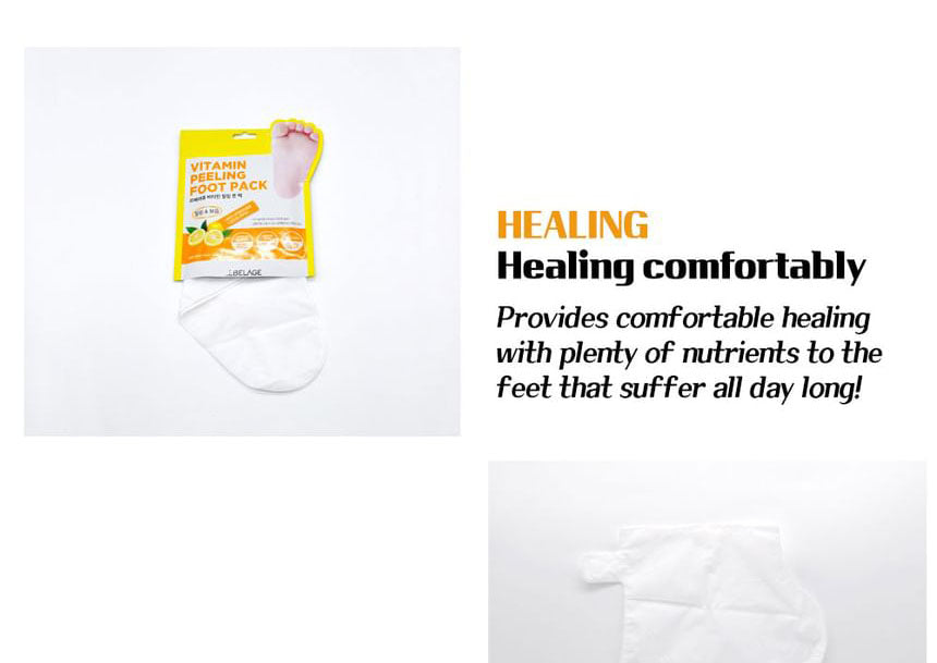 LEBELAGE Vitamin Peeling Foot Pack 40ml 2 Pairs Moisture Sheets