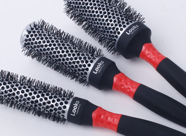 Looks Hot Curling Hair Brushes Combs Beauty Styling Professional Made in Korea
