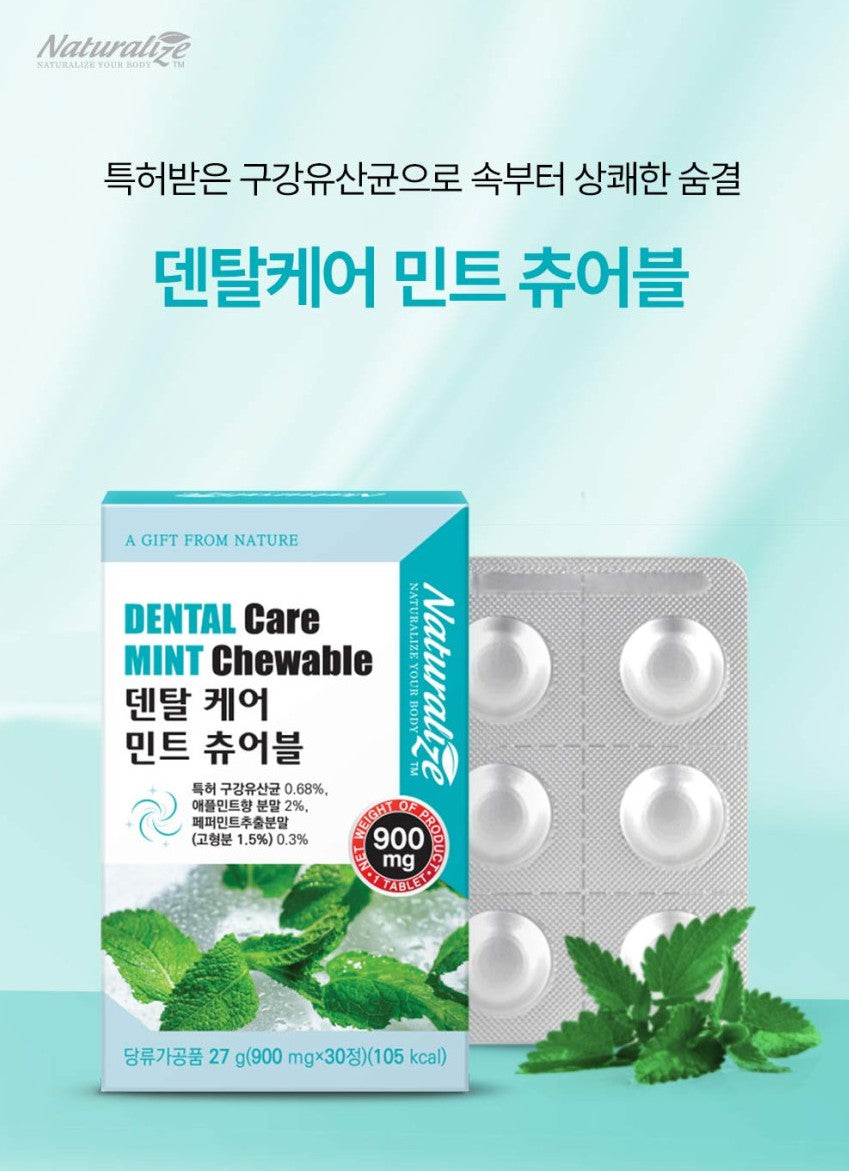 Naturalize Dental care Mint Chewable 30 pcs Oral Health Supplements