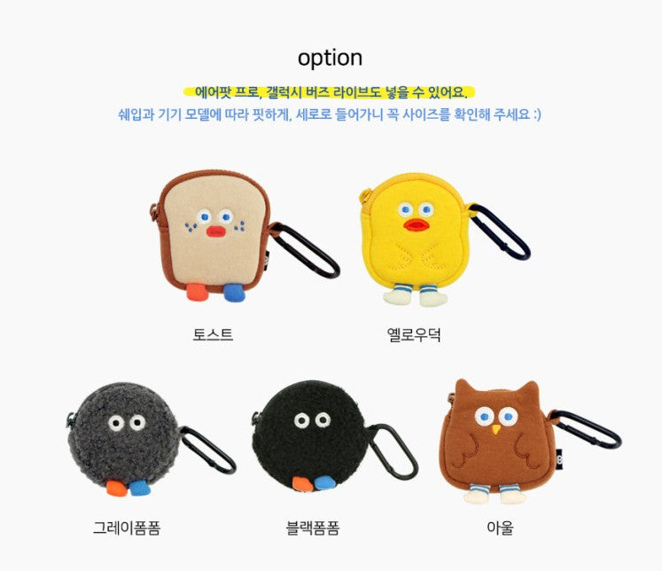 Cute Characters Airpods Pouches Purses Bags Buzz Cases Coin Mini Wallets Key Clips
