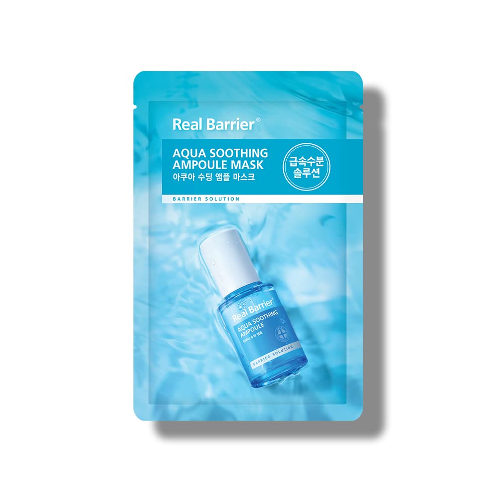 Real Barrier Aqua Soothing Ampoule Face Mask Low pH Korean 10 Sheets