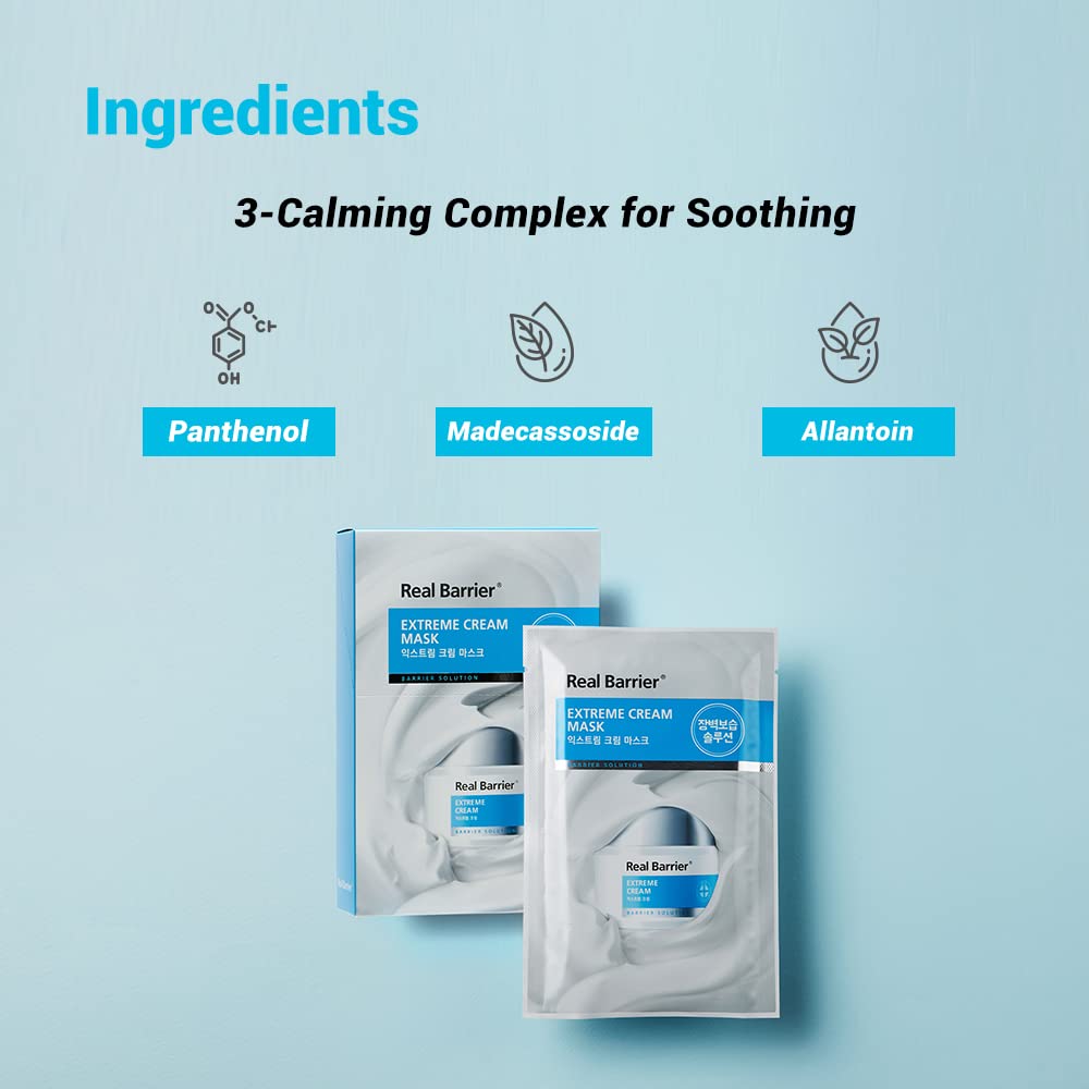 Real Barrier Extreme Cream Face Masks 10 Sheets Moisturizing for Dry Skin