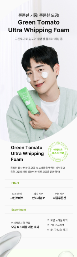 Sungboon Editor Green Tomato Deep Pore Cleansing Ultra Whipping Foam 120g