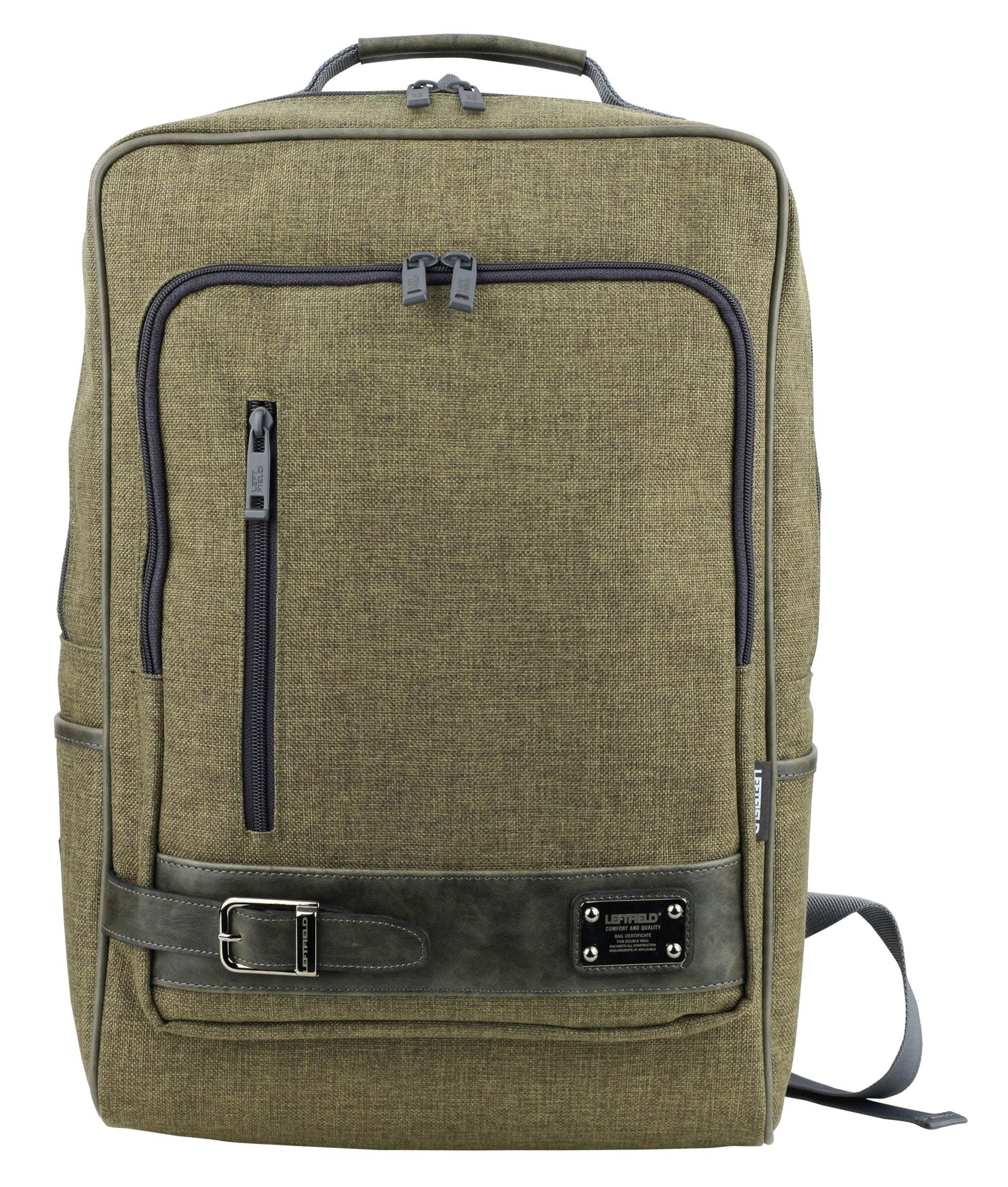 Khaki Green Canvas Casual Daypacks Laptop Backpacks