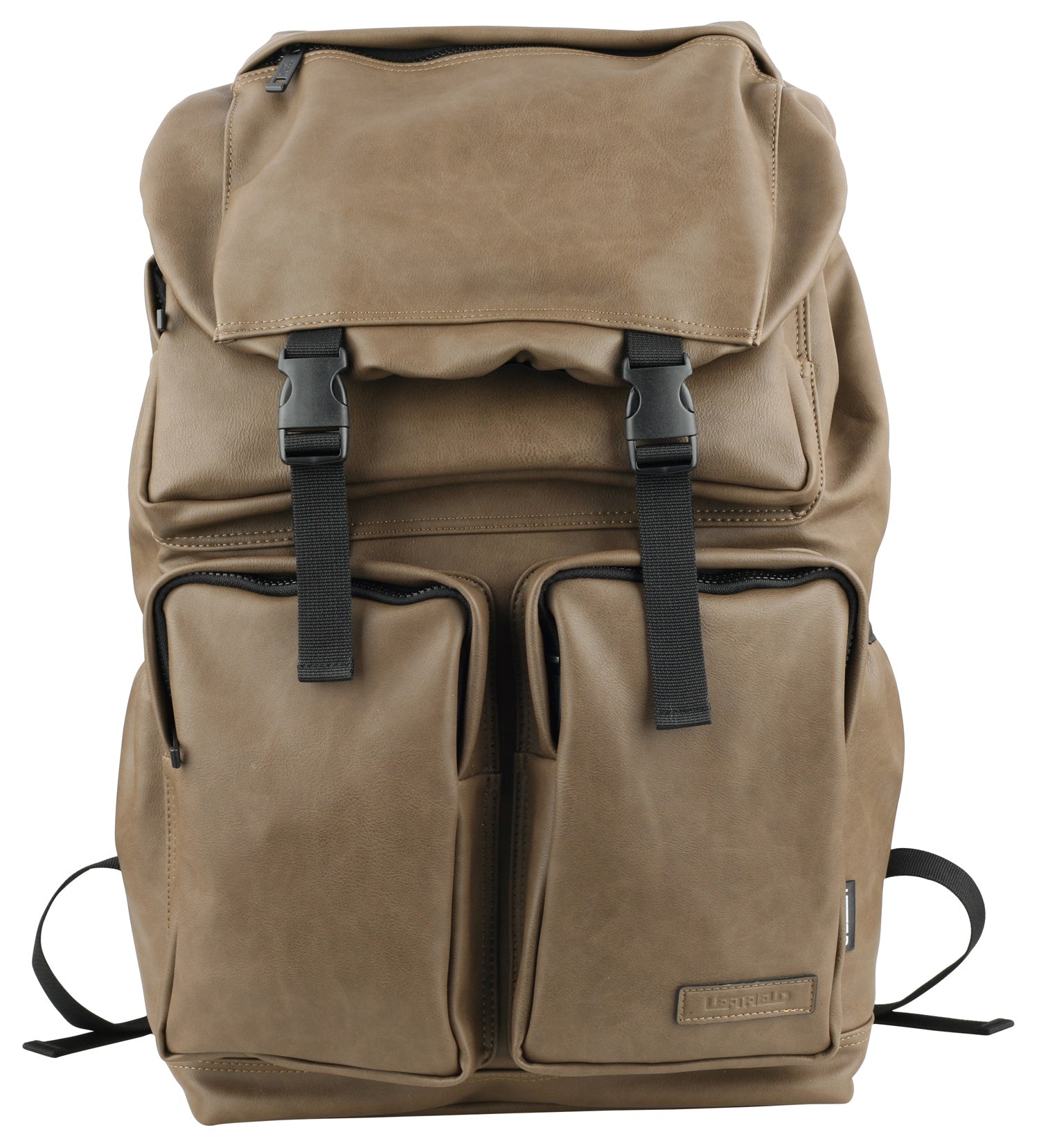 Beige Synthetic Leather Rucksacks Travel Backpacks