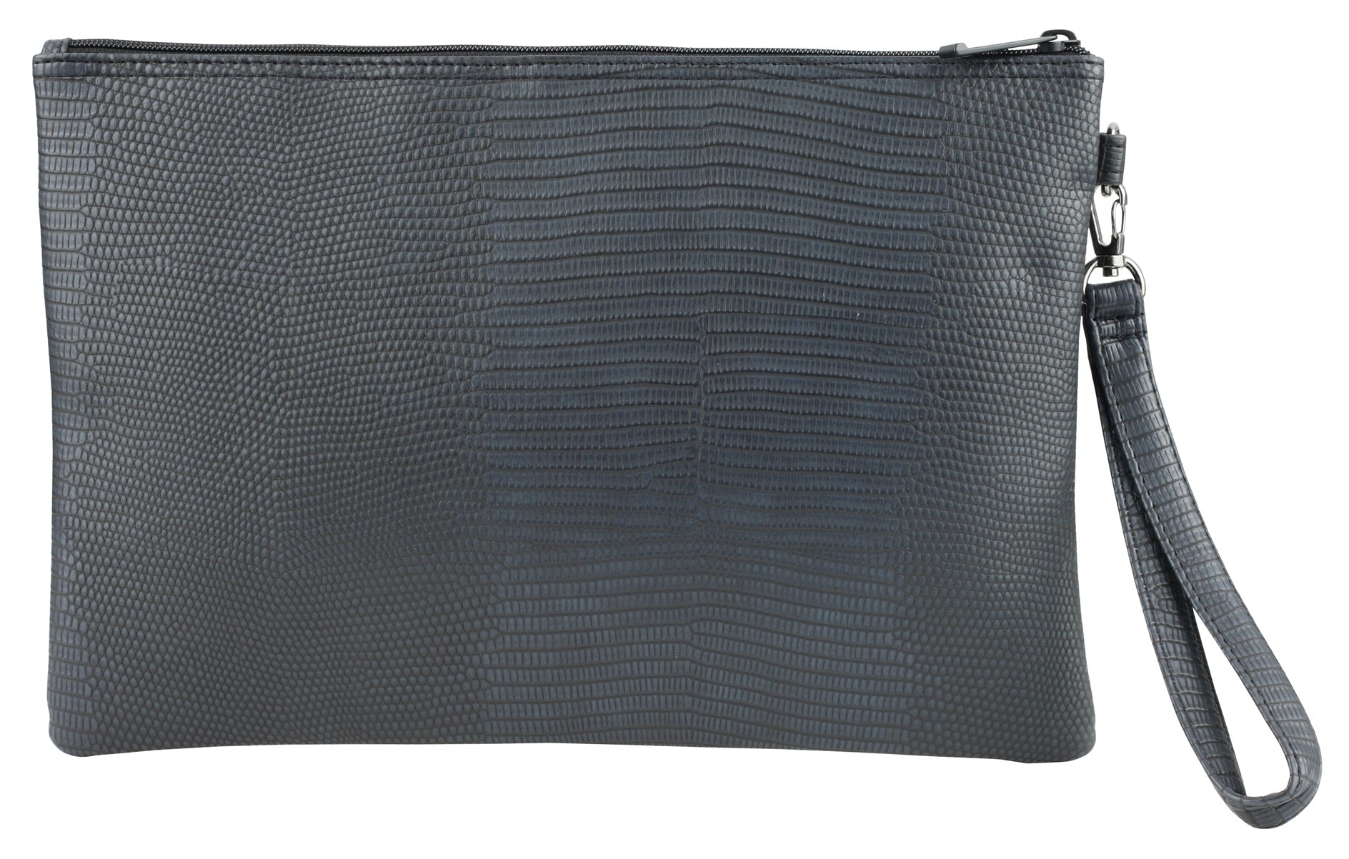 Navy Blue Snakeskin Pattern Faux Leather Clutches Handbags for men