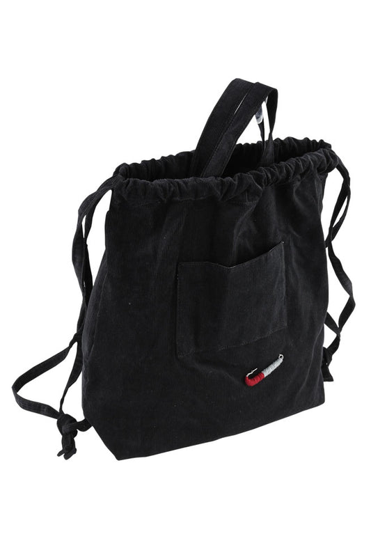 Black Corduroy Multi Totes Backpacks