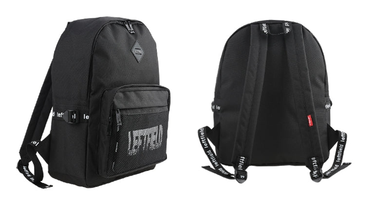 Black Casual Mesh Backpacks with Pouch