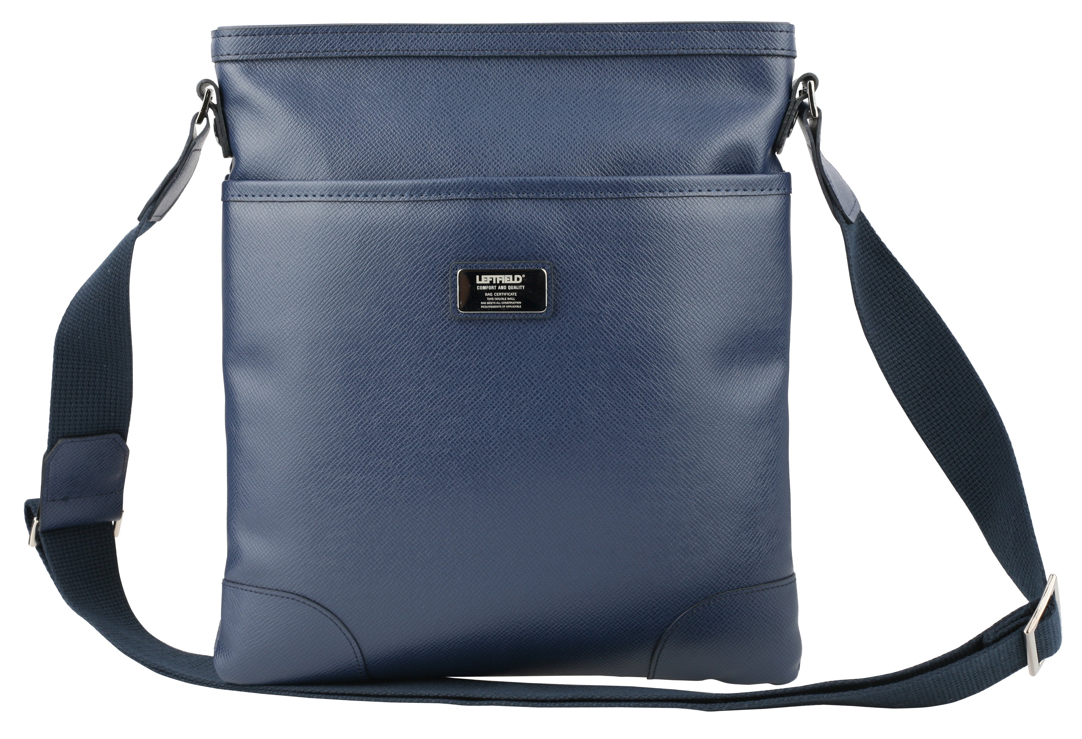 Navy Blue Synthetic Leather Cross Body Bags