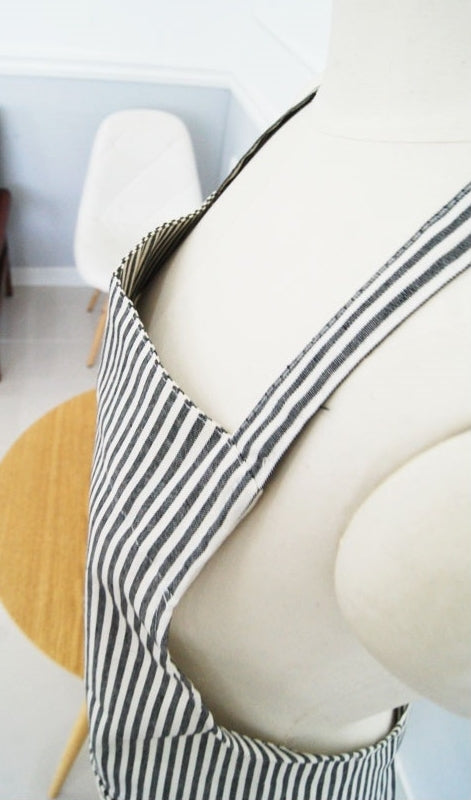 Black Modern Striped Patterned Aprons