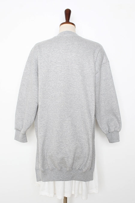 Heather Gray Layered Crewneck Sweatshirts Dresses