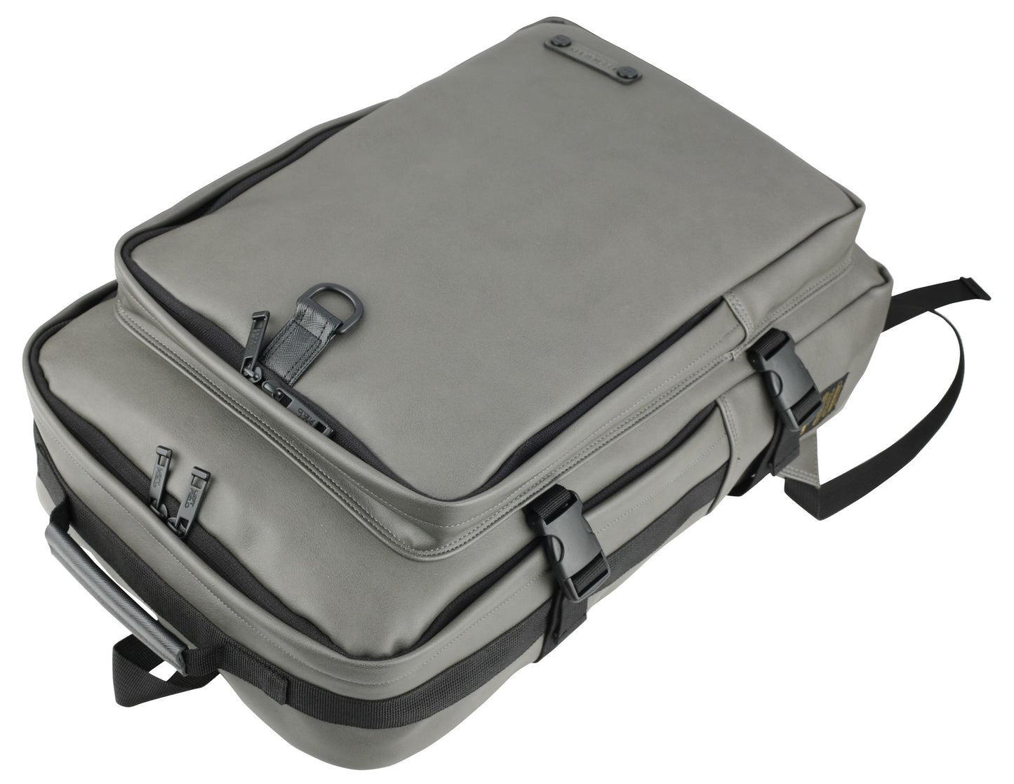 Grey Faux Leather Square Backpacks