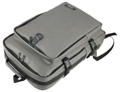 Grey Faux Leather Square Backpacks