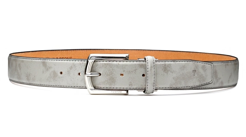 Gray Classic Soft Genuine Italy Calf Leather Belts