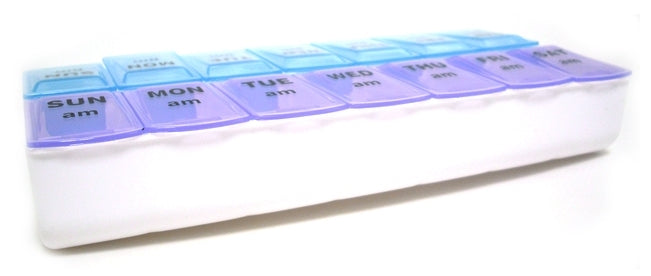 Weekly Pill Cases Boxes-Health Personal Care Organizers [Sky Blue/ Purple]