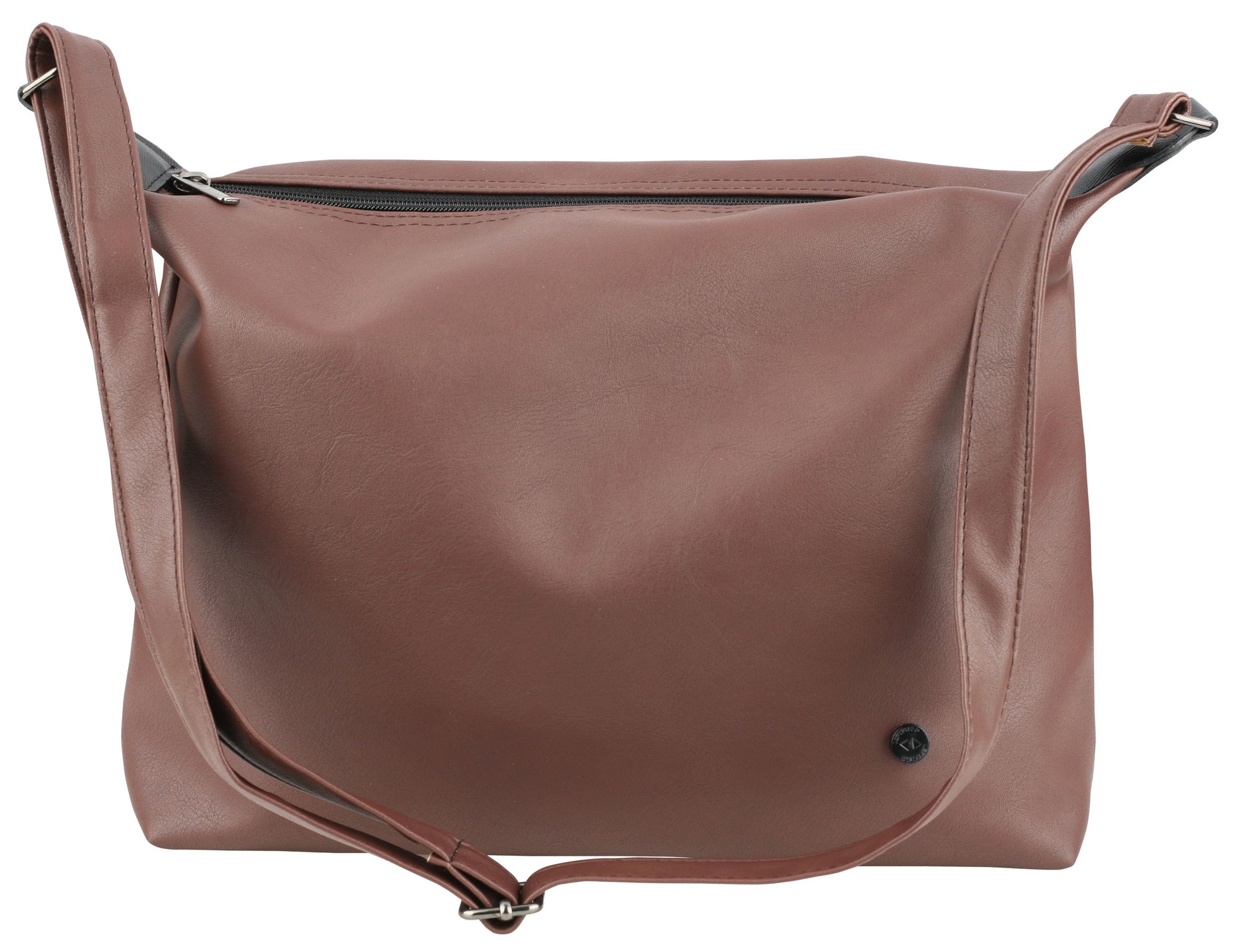 Tan Faux Leather Crossbody Messenger Bags