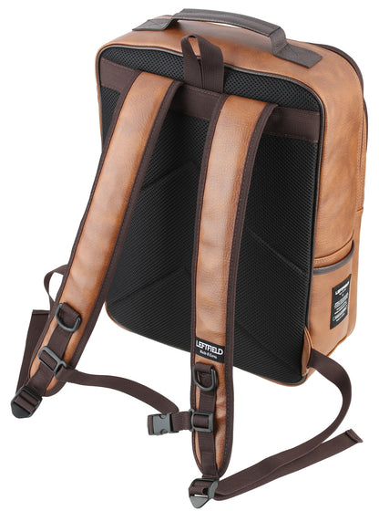 Tan Vintage Faux Leather Casual Daypacks Backpacks