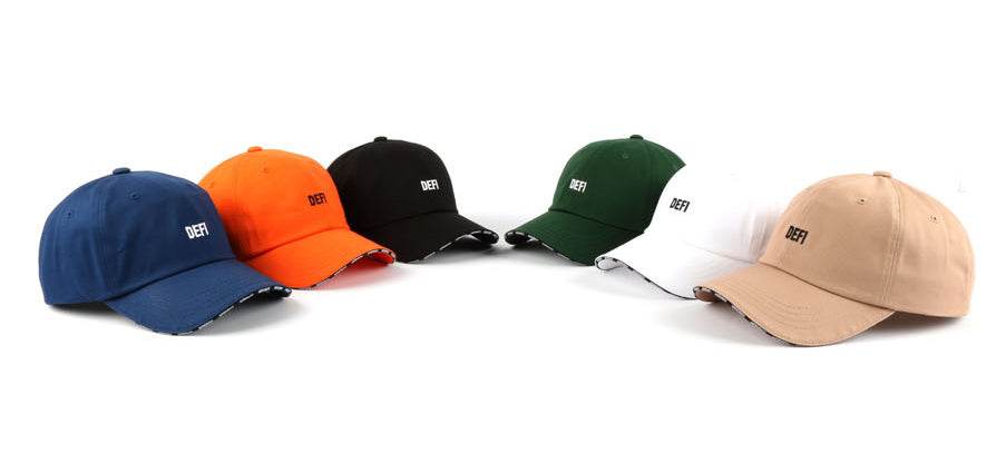 Orange DEFI Sandwich Bill Baseball Caps