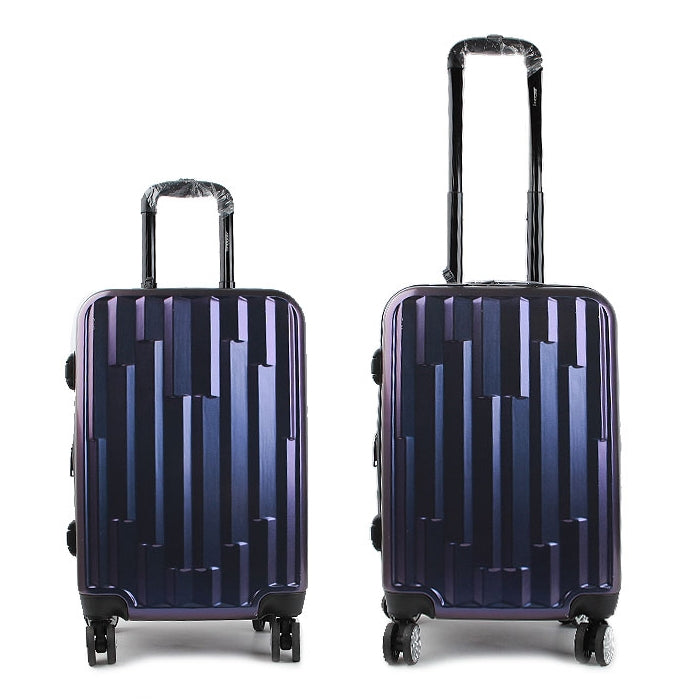 Navy Purple Hologram Luggage Travel Suitcases 20"