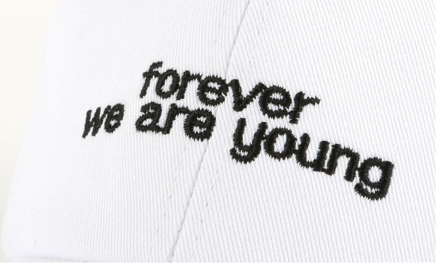 White Forever Young Graphic Baseball Caps