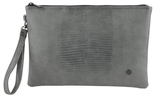 Gray Snakeskin Pattern Faux Leather Clutches Handbags