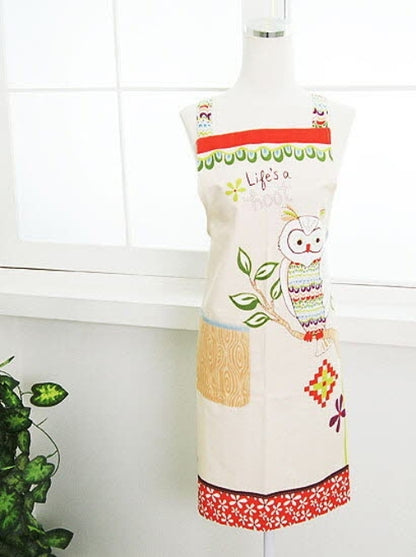 Handmade Owl Print Apron